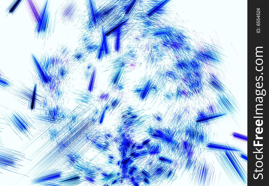 Blue particles in spiral motion in white background