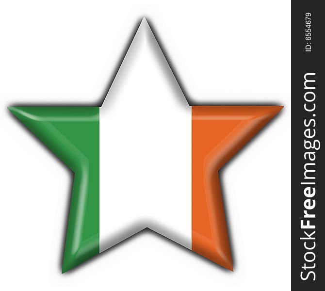 Ireland button flag star shape