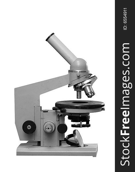 Microscope isolated on the white background