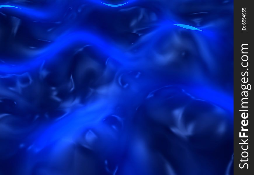 Fantasy Blue Alien Wavy Surface