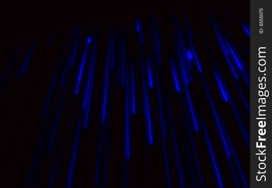 Fantasy blue particles falling in black background