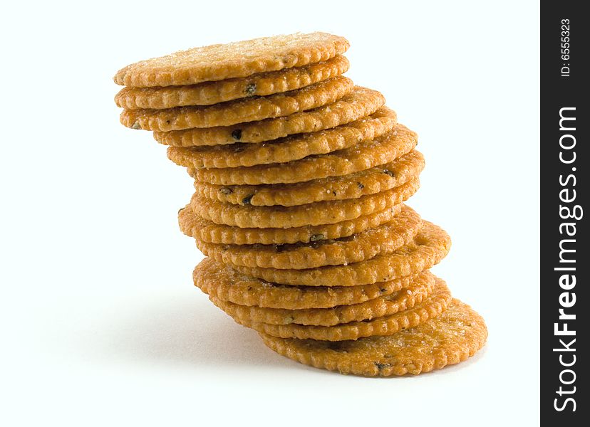 Crackers On White Background