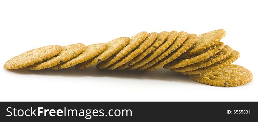 Crackers On White Background