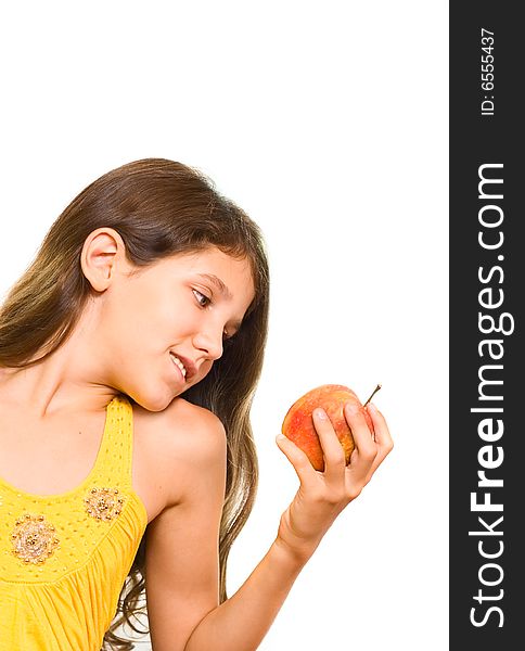 Teen Girl And Apple