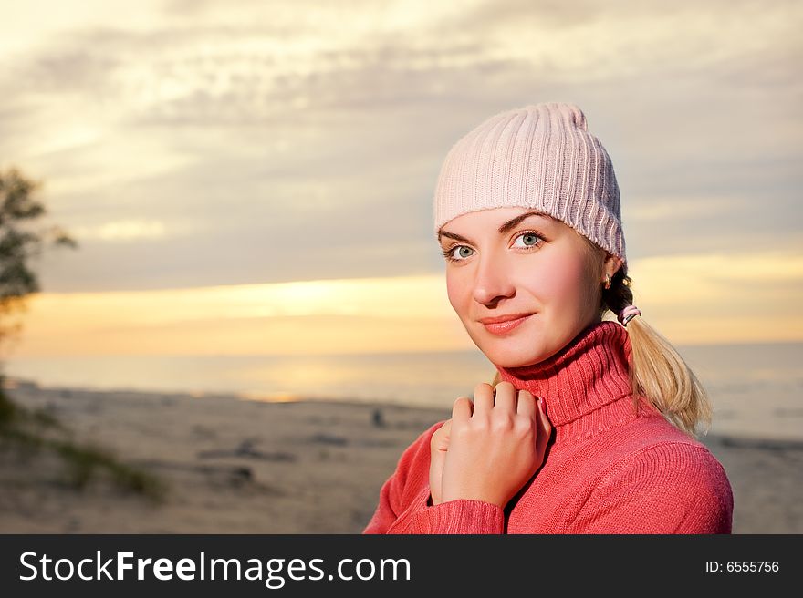 Young woman on a beach