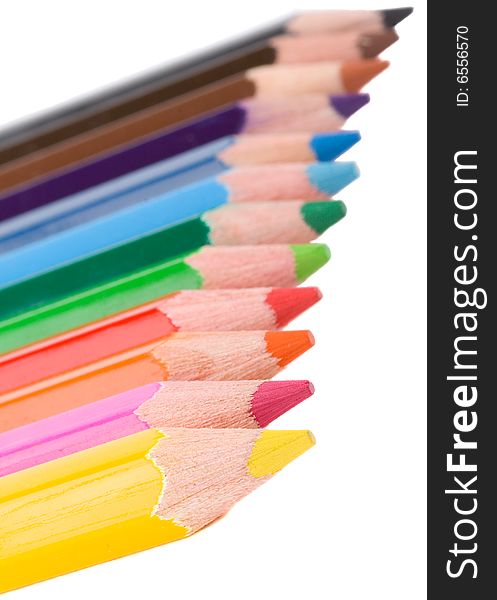 Close-up pencils in a row