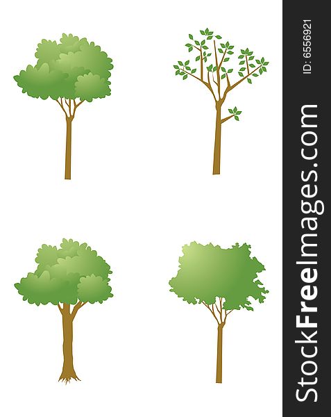 Collection of Vector Green Trees. Collection of Vector Green Trees