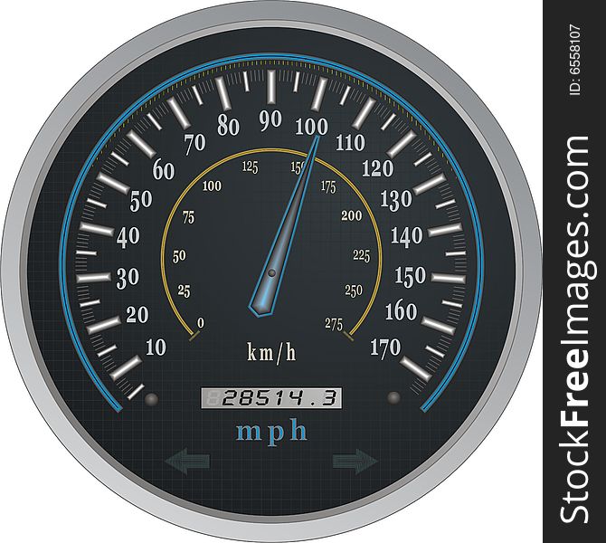 Vector Illustration of a Speedometer. Vector Illustration of a Speedometer