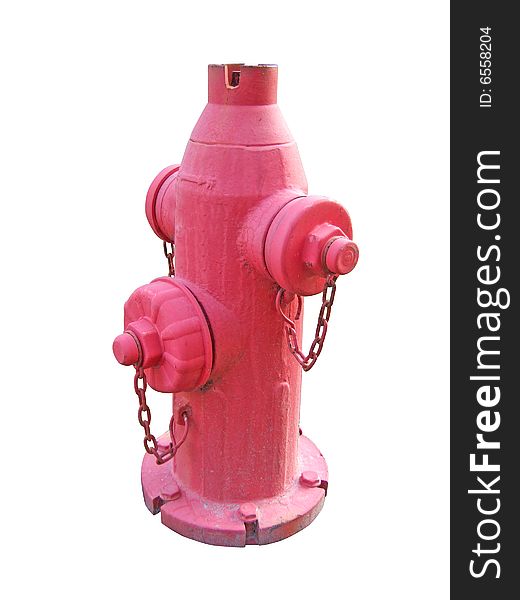 Red fire hydrant with white background