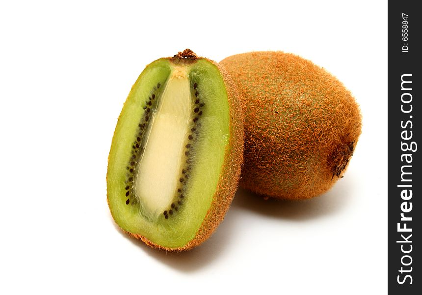 Kiwi fruit isolated on a white background.