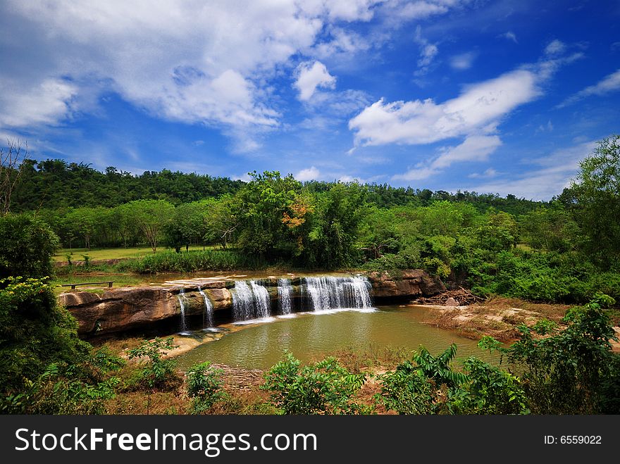 Landscape of a water fall