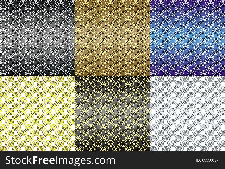 Set of six abstract seamless patterns. Set of six abstract seamless patterns