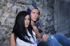 Young Beautiful City Couple Royalty Free Stock Photography Young Beautiful City Couple Royalty Free Stock Photography