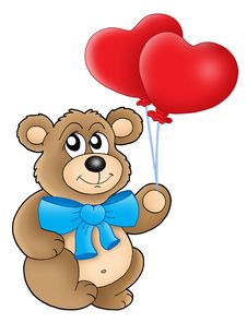 Teddy Bear With Heart Balloons Royalty Free Stock Photography Teddy Bear With Heart Balloons Royalty Free Stock Photography