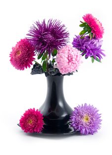 Black Vase With Bouquet Stock Images Black Vase With Bouquet Stock Images