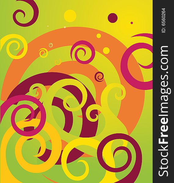 Fruit Juice Color Spiral Background.