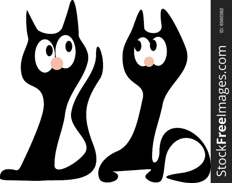 Two black cats for your design