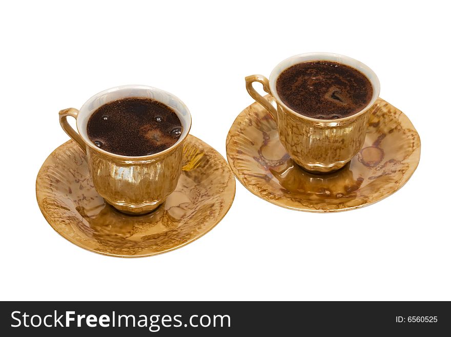 Cups from coffee on a white background