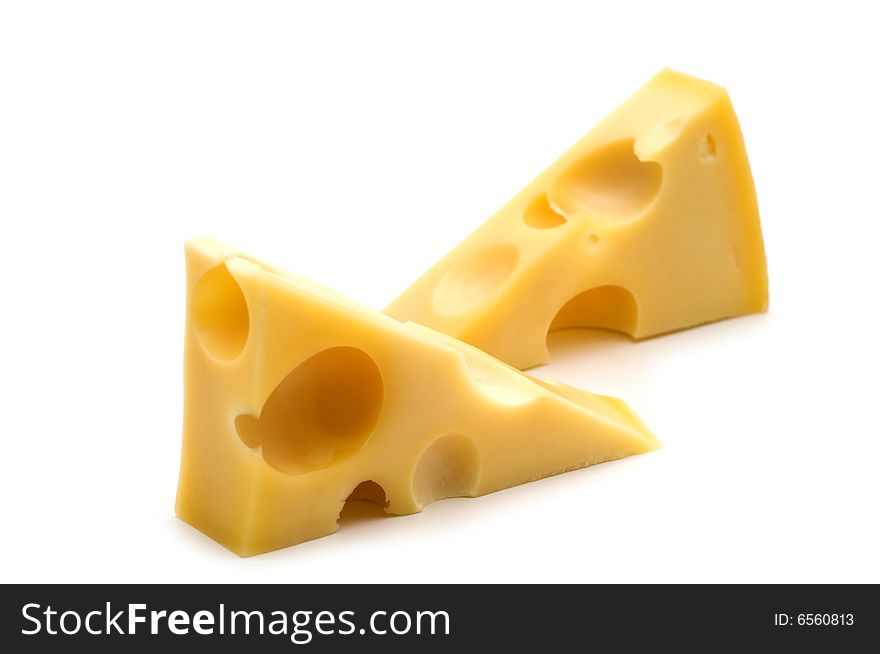 Two cheese on white background