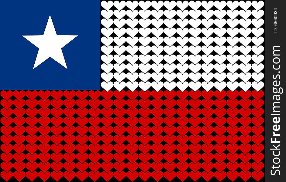 Chile flag heart