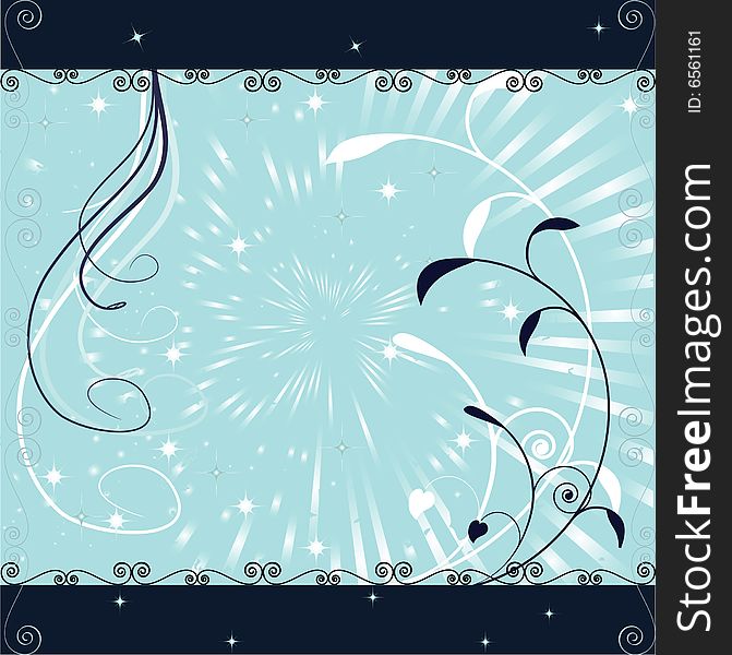Vector illustration Christmas flower background with swirls. Vector illustration Christmas flower background with swirls