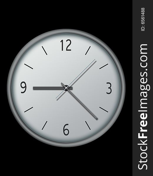 Realistic clock illustration isolated on black