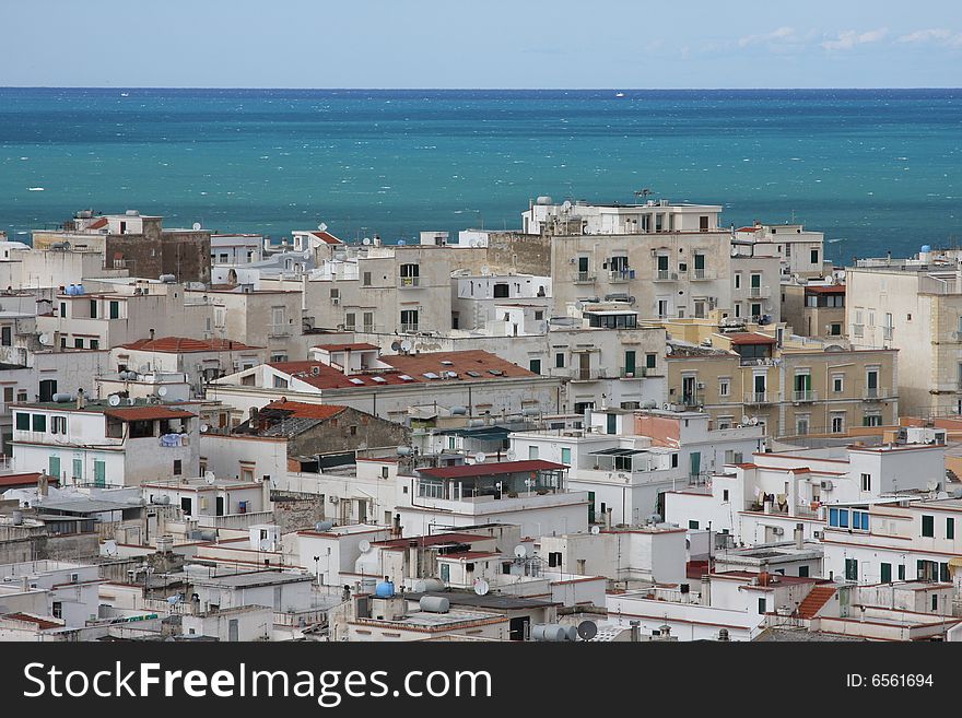 Vieste old town in Gargano peninsula Italy. Vieste old town in Gargano peninsula Italy