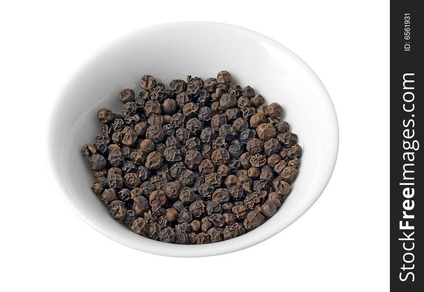 Dry Black Peppers (isolated With Path).