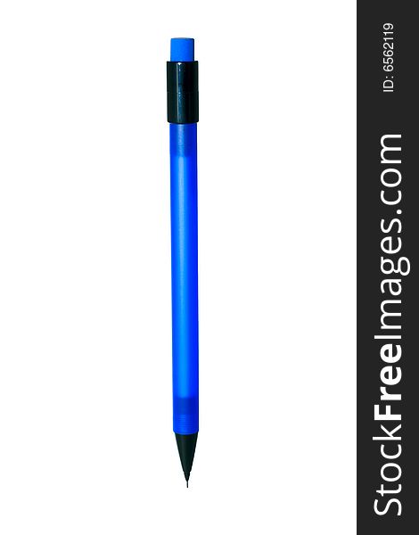 Blue Ballpoint Pen; isolated, clipping path included. Blue Ballpoint Pen; isolated, clipping path included