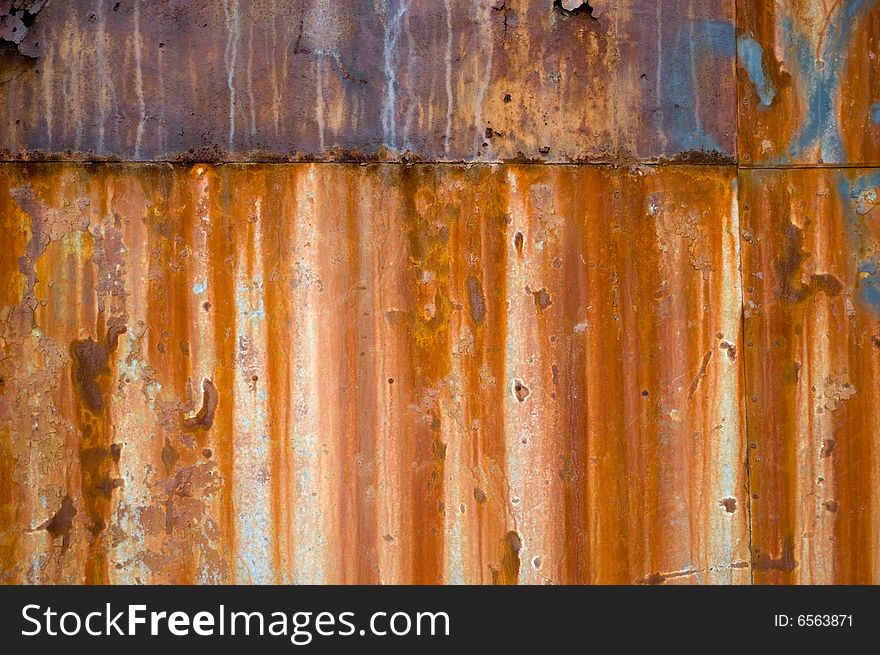 Rusty metal fence texture background. Rusty metal fence texture background