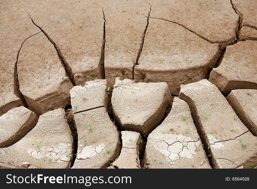 Close-up of very dry soil. Close-up of very dry soil