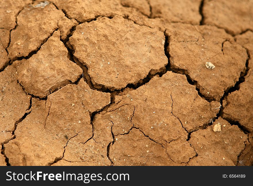 Close-up of very dry soil. Close-up of very dry soil