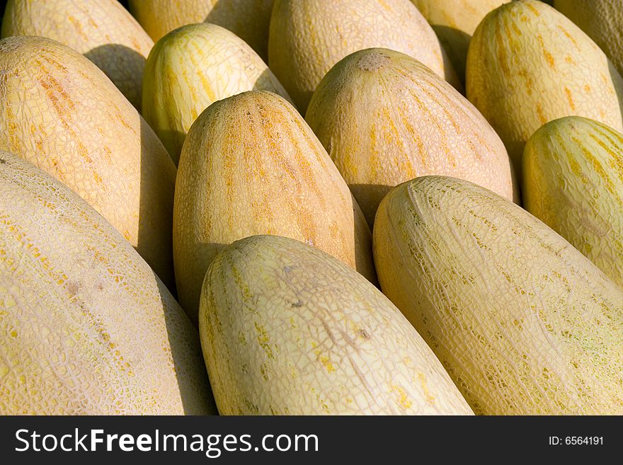 Fresh melons in the street market