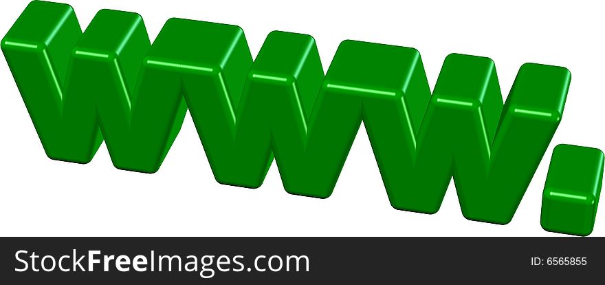 A abbreviation of world wide web in a white background
