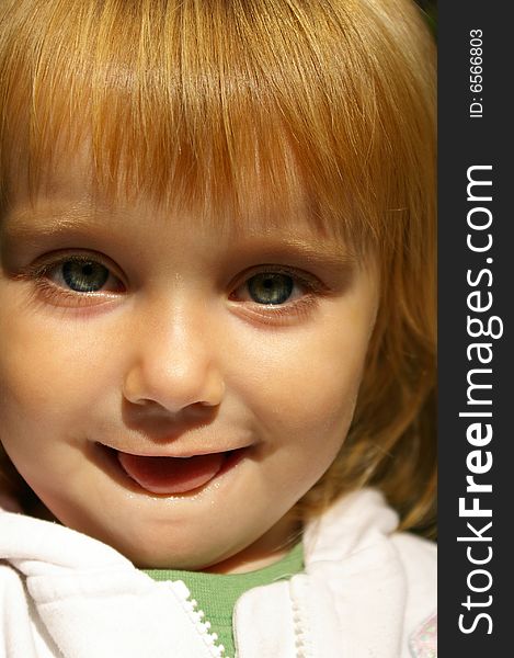 Closeup portrait of cute little caucasian girl. Closeup portrait of cute little caucasian girl