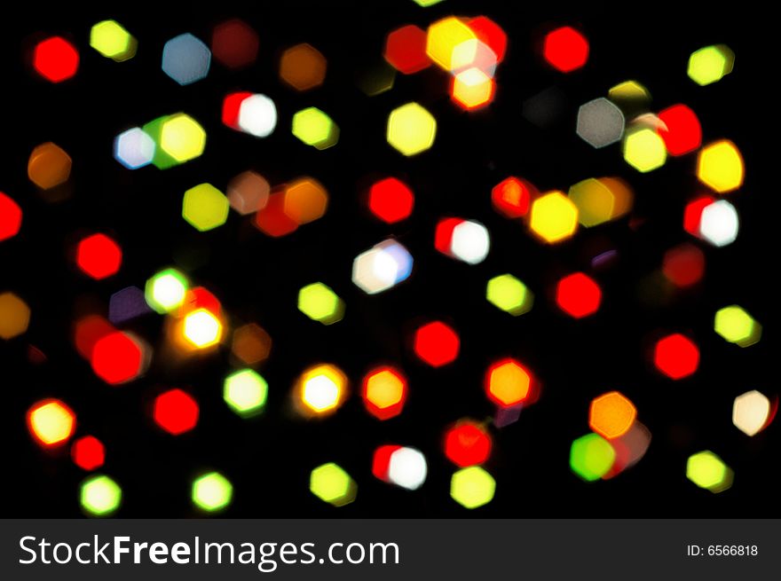 Blurry pattern of colorful decoration lights. Holiday background