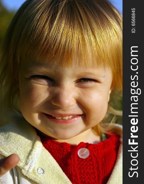 Closeup portrait of cute little caucasian girl. Closeup portrait of cute little caucasian girl