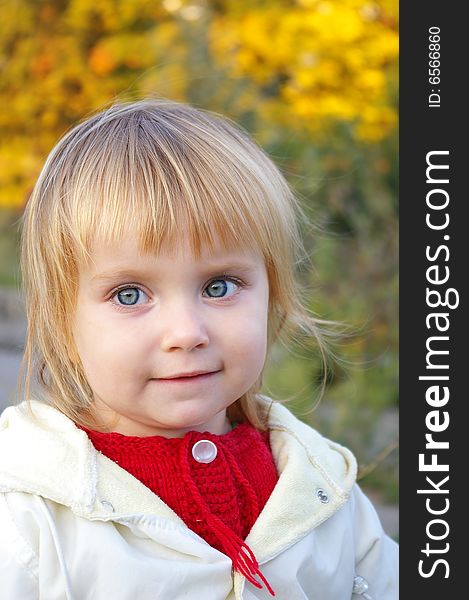 Closeup portrait of cute little caucasian girl. Closeup portrait of cute little caucasian girl