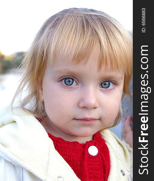 Closeup portrait of cute little caucasian girl. Closeup portrait of cute little caucasian girl