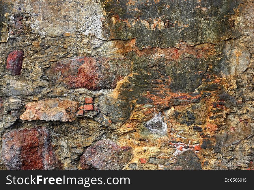 Texture of a wall from an office used to give support to an abandoned mine facility.