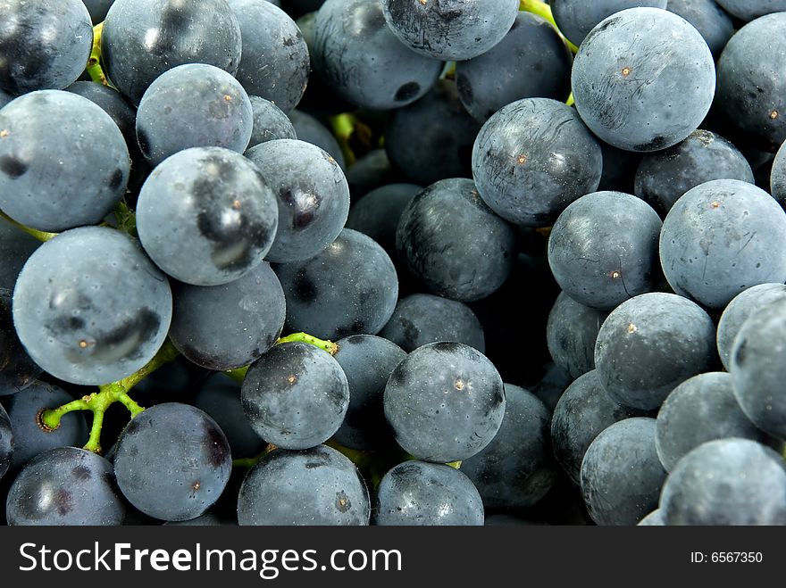 Fresh Grapes In A Basket