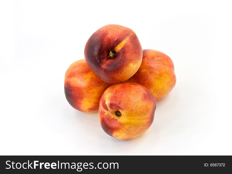 Fresh nectarine on white background