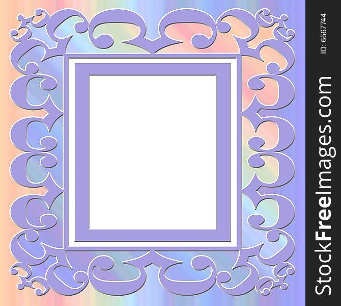 Square pastel colored frame with pink and purple gradient background and white center. Square pastel colored frame with pink and purple gradient background and white center