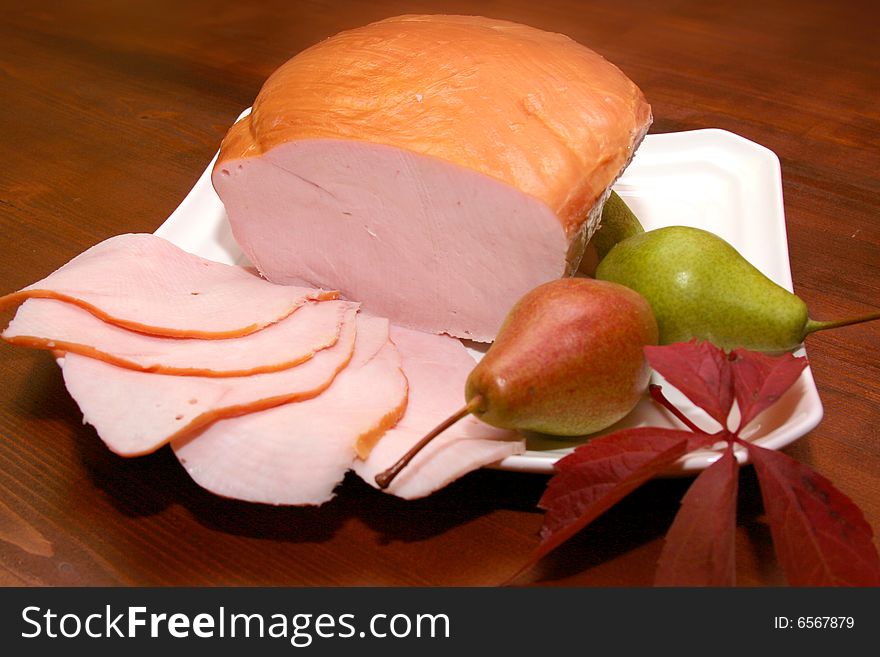 Photo of the polish ham, sausage and others pork products