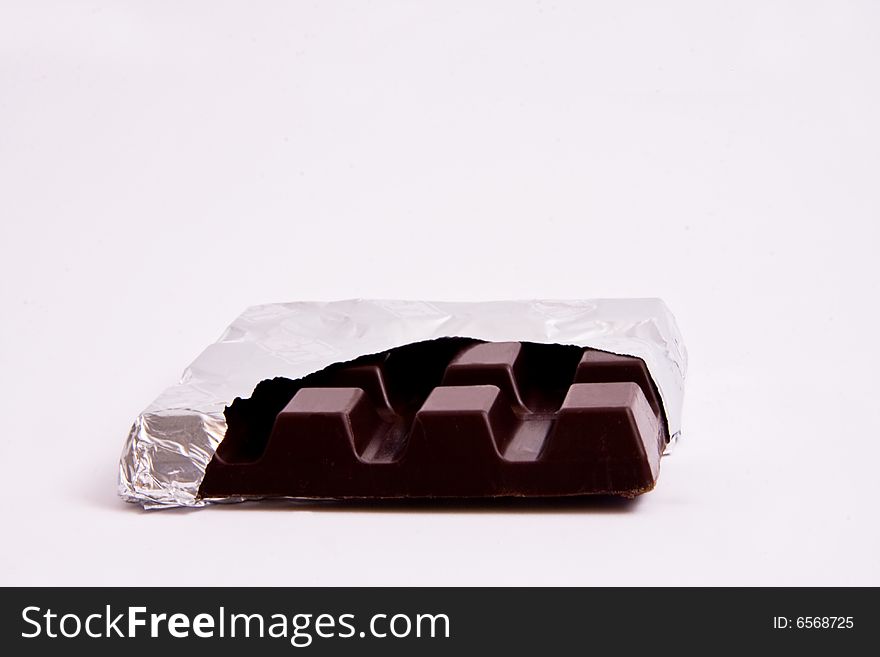 Chocolate in Sealed silver paper. Chocolate in Sealed silver paper