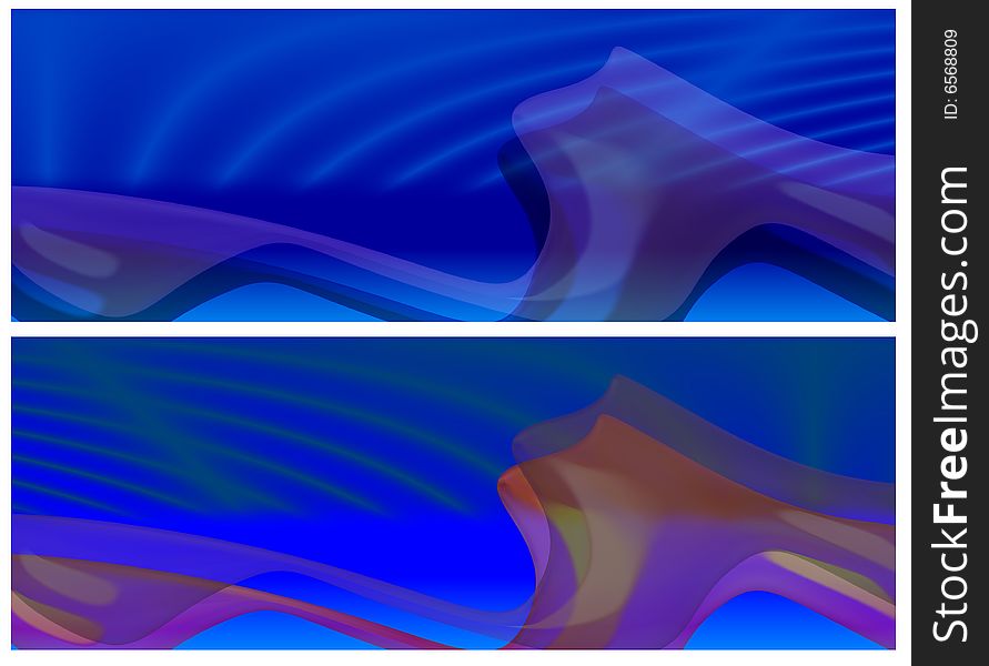 Blue cold cool abstract wavy banners or headers for websites or other. Blue cold cool abstract wavy banners or headers for websites or other