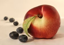 Peach & Blueberries Royalty Free Stock Images