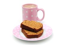 Cake And A Cup Of Tea Royalty Free Stock Photos