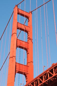 Golden Gate Bridge Tower Stock Photo Golden Gate Bridge Tower Stock Photo