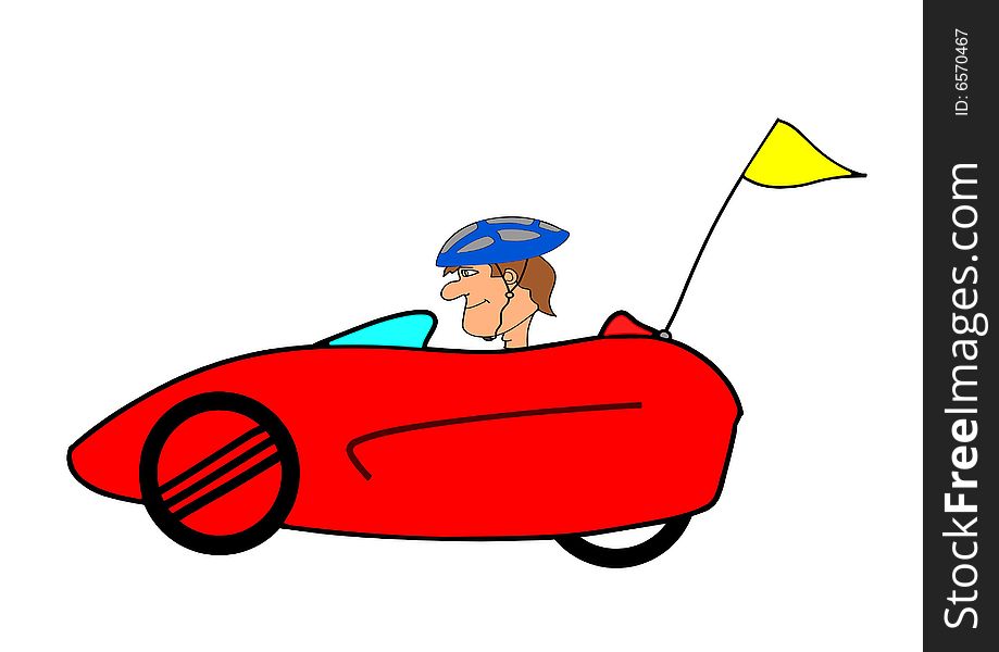 This illustration depicts a  human powered velomobil.